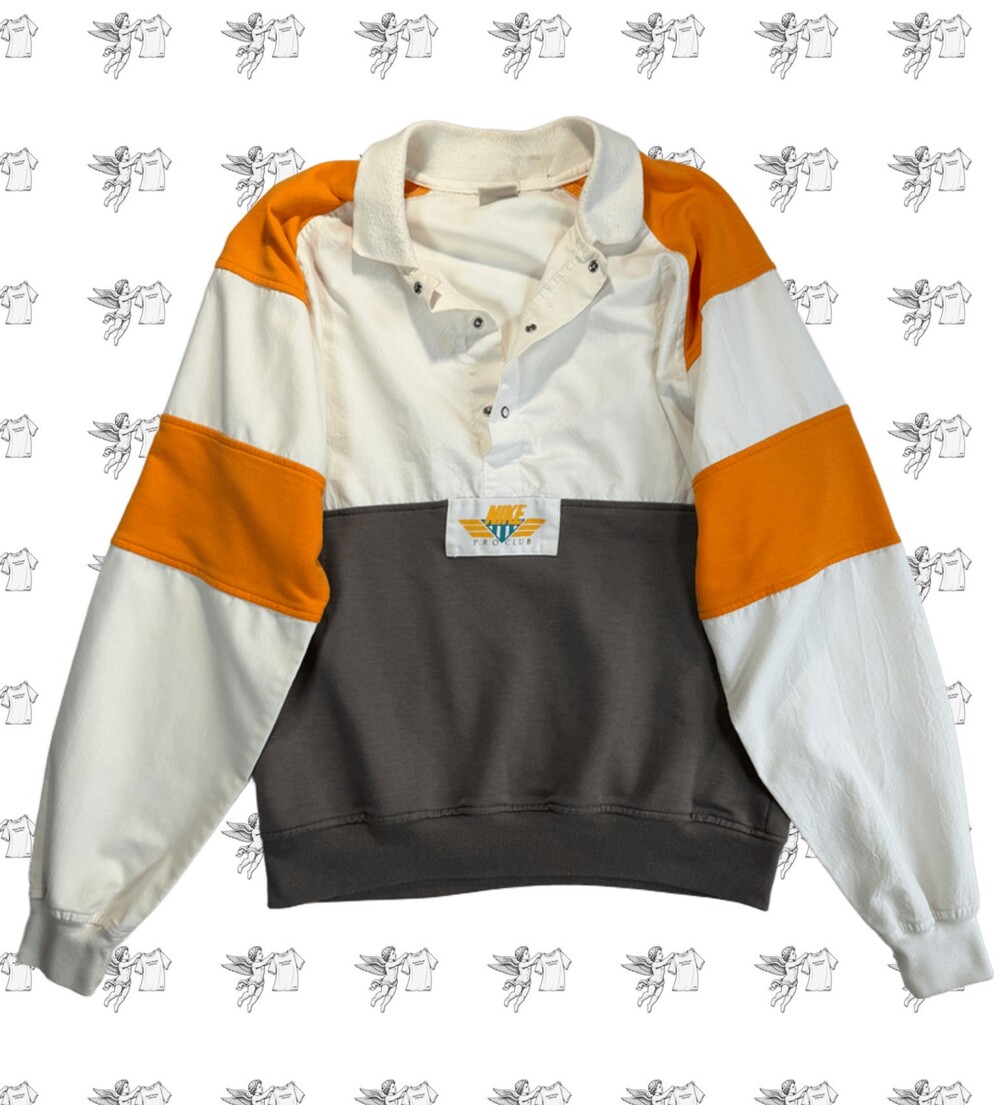90s Vintage Nike Pro Club Colorblock Snap Neck Pullover